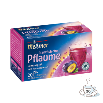 Messmer Franzoesische Pflaume, Fruechtetee, Teebeutel im Kuvert, 2. Entnahmefach displaytauglich, 45g